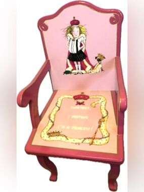 RARE Eloise at the Plaza The Essex Collection Kids Pink Wood Chair Wooden HTF